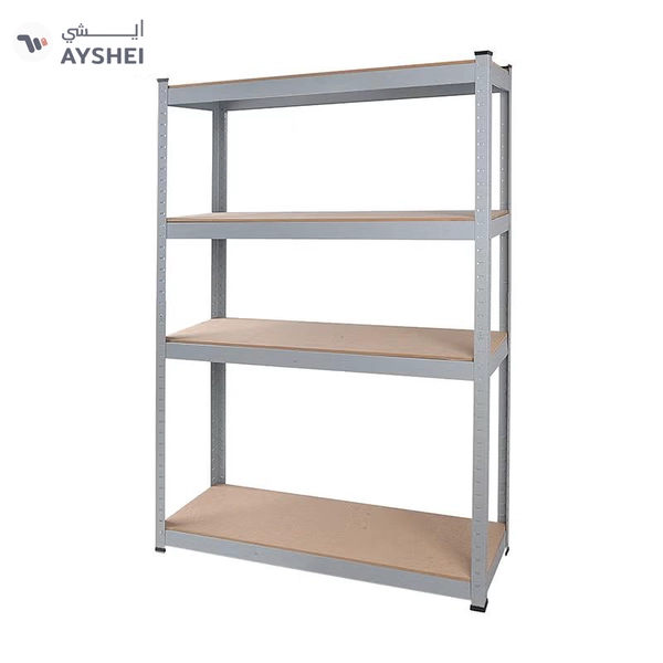 Tactix Storage Shelves 4 Tier Adjustable Garage Storage Shelving, Heavy Duty Utility Rack Shelf Unit For Warehouse Pantry Closet Kitchen, Grey/Brown Dimension: 76W X 30.5D X 152.5H Cm- 329103 Silver Vain 76 x 30.5 x 152.5cm