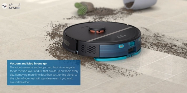 Philips HomeRun 3000 Series Aqua Vacuum And Mop Robot 350 ml XU3000/01 Black
