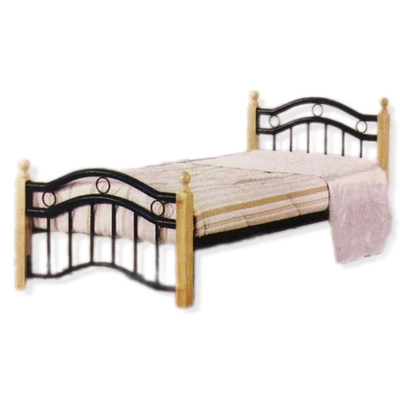 Wood & Steel Bed 120x190 cms-0