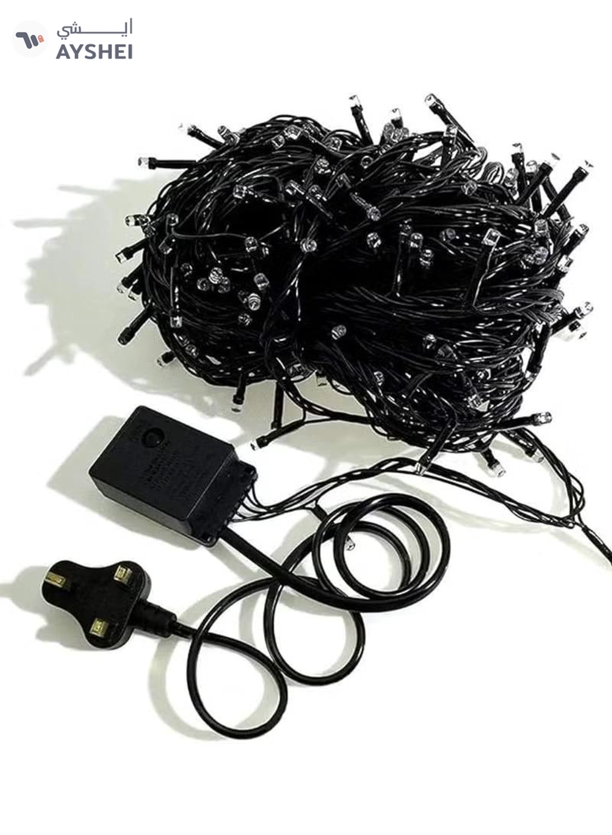 Yuwell 18 Meter 300 LED String Lights Decoration Lights Cool White Light 8 Modes Led Light Black Wire For Home Decorations Ramadan Lights Indoor & Outdoor Decoration Ramadan Decoration Light Diwali Lights Curtain Lights With 3-Pin UK Plug-3-3