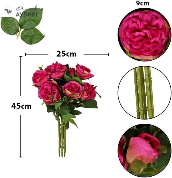 YATAI 7 Artificial Rose Flowers Bunch with Stem Real Looking Fake Roses with Stem