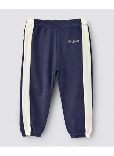 Babyqlo Single Side Stripe Detail Mid-Rise Joggers Blue/White-0