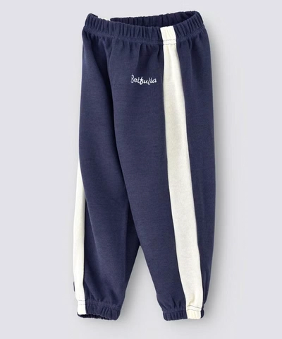 Babyqlo Single Side Stripe Detail Mid-Rise Joggers Blue/White-2