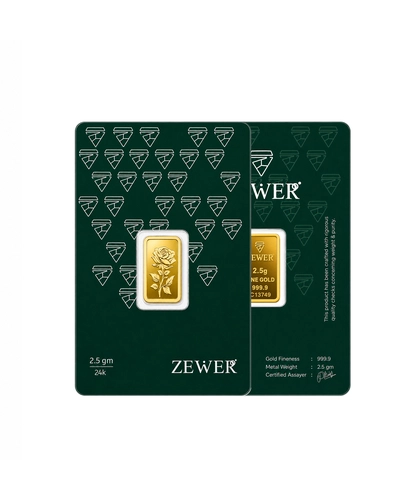 Zewer 2.5g 999.9 Purity Flower Gold Bar-2