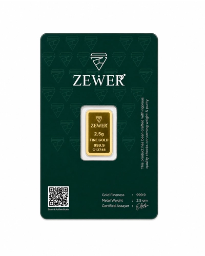 Zewer 2.5g 999.9 Purity Flower Gold Bar-0