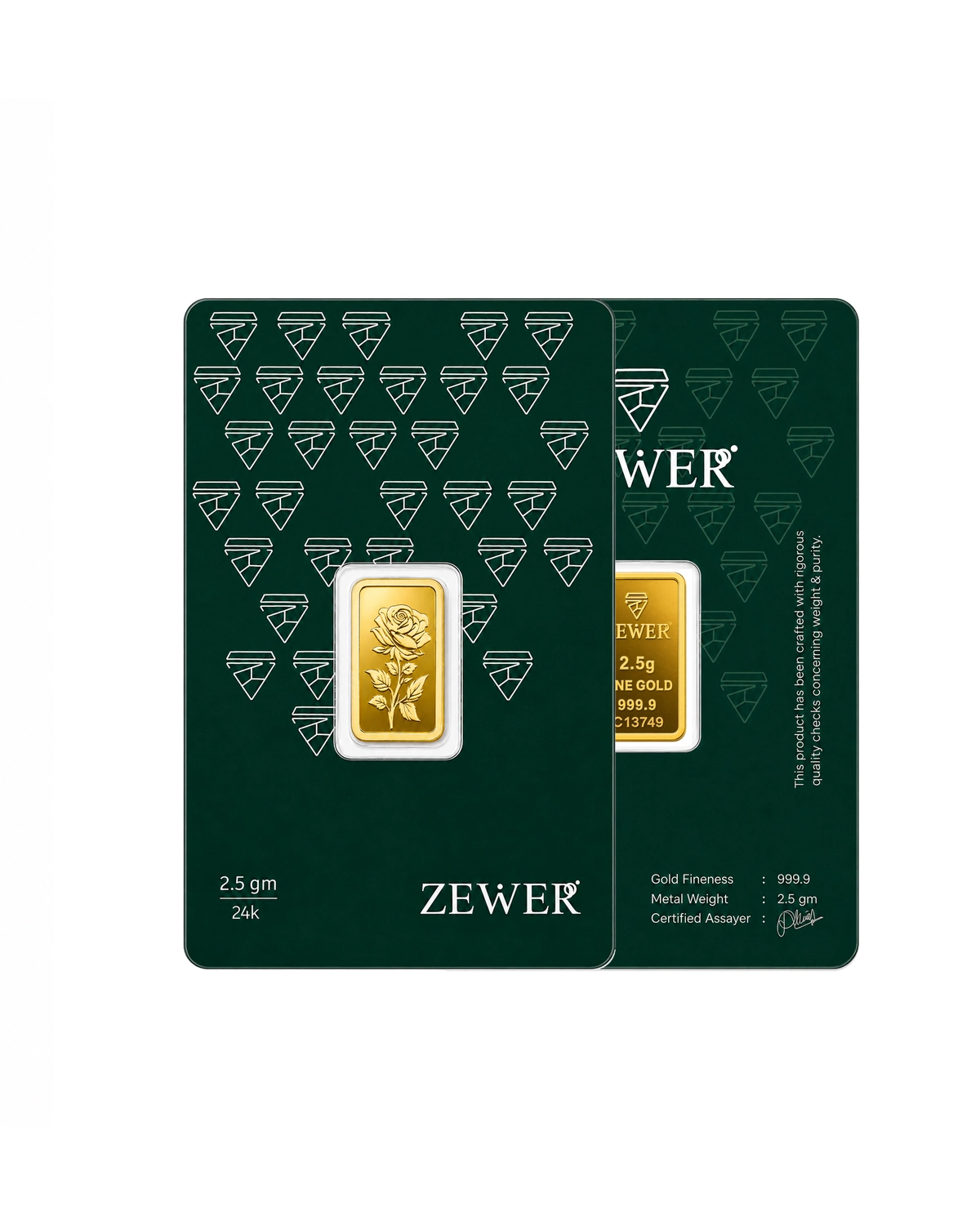 Zewer 2.5g 999.9 Purity Flower Gold Bar-2-2
