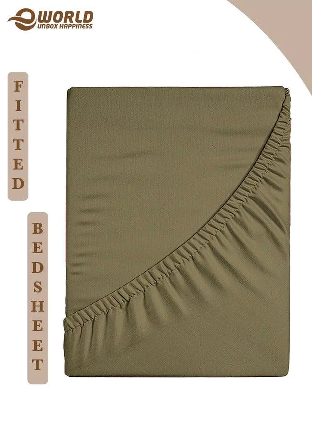 Olive Green Microfiber Fitted Bedsheet with Deep Pocket for a Snug Fit, Breathable, Machine Washable for Optimal Protection, Available in King, Queen and Single Sizes, Without Pillow Cover