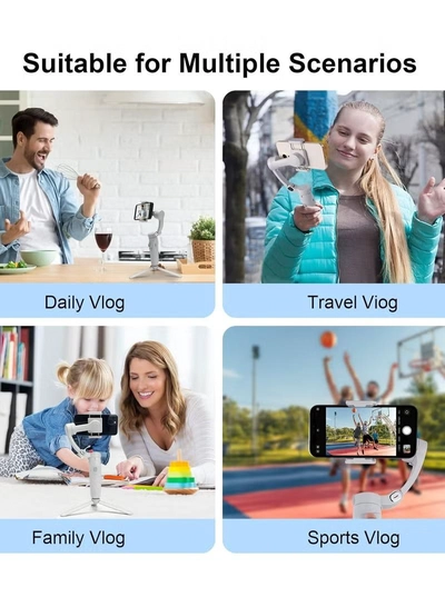 Eworld M01 Multi Function Gimbal Stabilizer Selfie Stick, Handheld Gimbal with Face Tracking -6