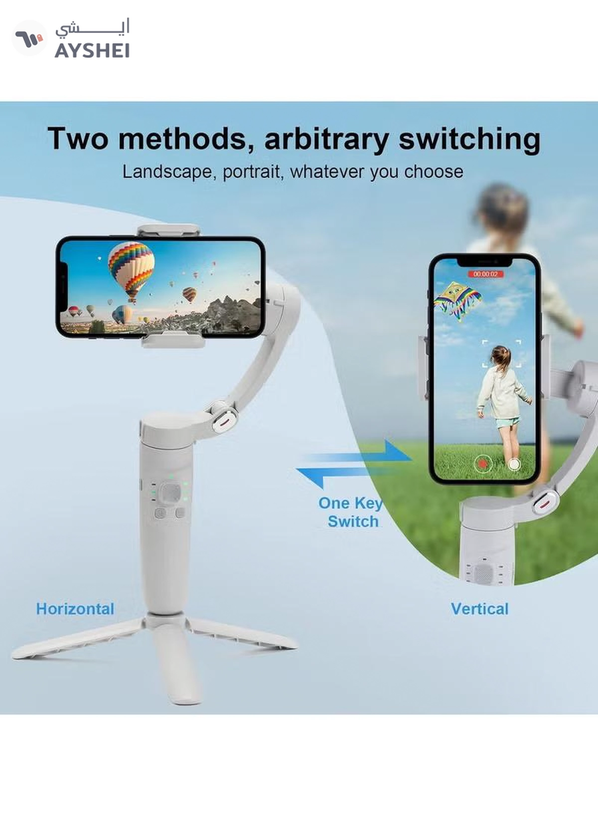Eworld M01 Multi Function Gimbal Stabilizer Selfie Stick, Handheld Gimbal with Face Tracking -3-3
