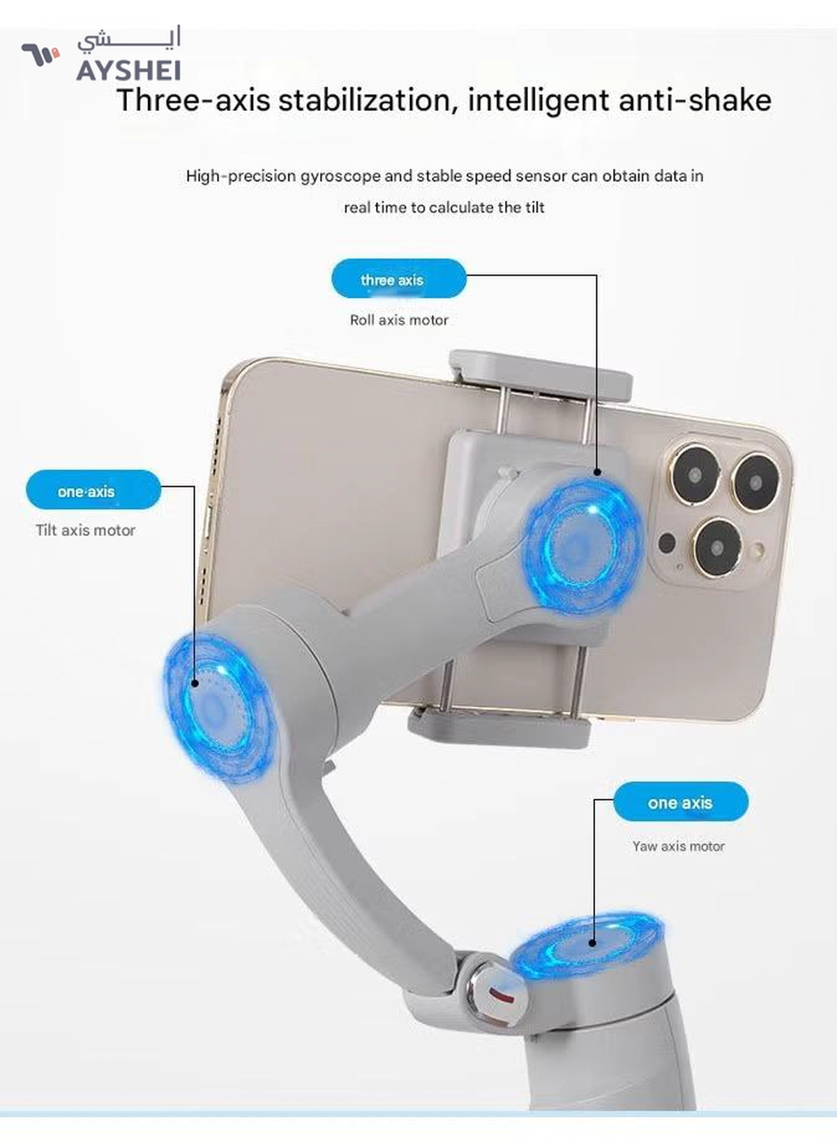 Eworld M01 Multi Function Gimbal Stabilizer Selfie Stick, Handheld Gimbal with Face Tracking -8-8