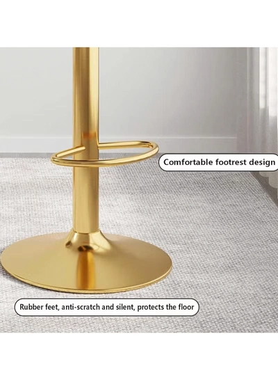 DubaiGallery Luxury bar Stool,Modern Round Adjustable Reception Chair, Gold Velvet Bar Chair, Kitchen high Dining Chair , Height Adjustable and 360° Swivel. Suitable for bar, Home, offce, Cafe-2