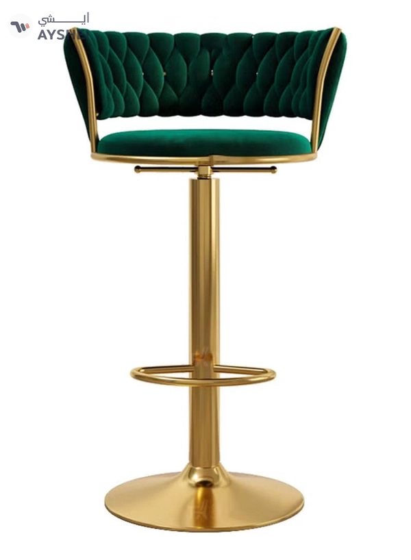 DubaiGallery Luxury bar Stool,Modern Round Adjustable Reception Chair, Gold Velvet Bar Chair, Kitchen high Dining Chair , Height Adjustable and 360° Swivel. Suitable for bar, Home, offce, Cafe