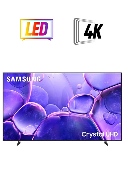 Samsung 55 Inch Crystal UHD TV, U8000F, 4K, Crystal Processor 4K, MetalStream Design, Knox Security, Endless Free Content, Smart TV, UA55U8000FUXZN (2025 - UAE Version) U8000F BLACK-0