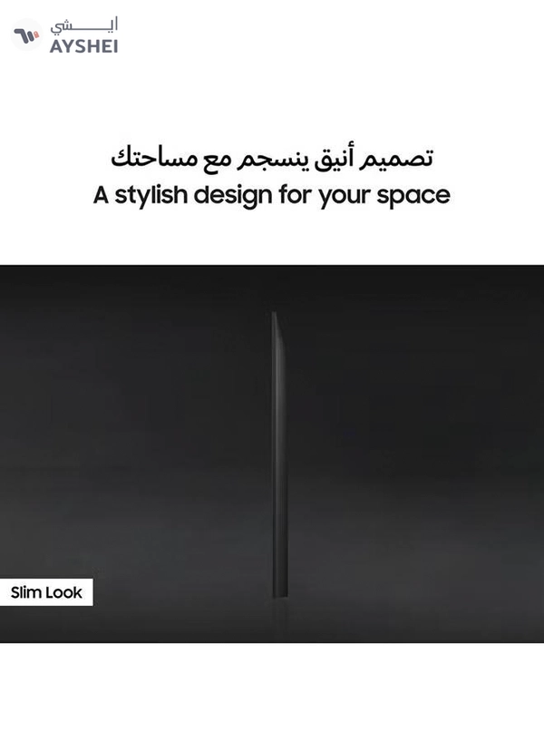 Samsung 55 Inch Crystal UHD TV, U8000F, 4K, Crystal Processor 4K, MetalStream Design, Knox Security, Endless Free Content, Smart TV, UA55U8000FUXZN (2025 - UAE Version) U8000F BLACK