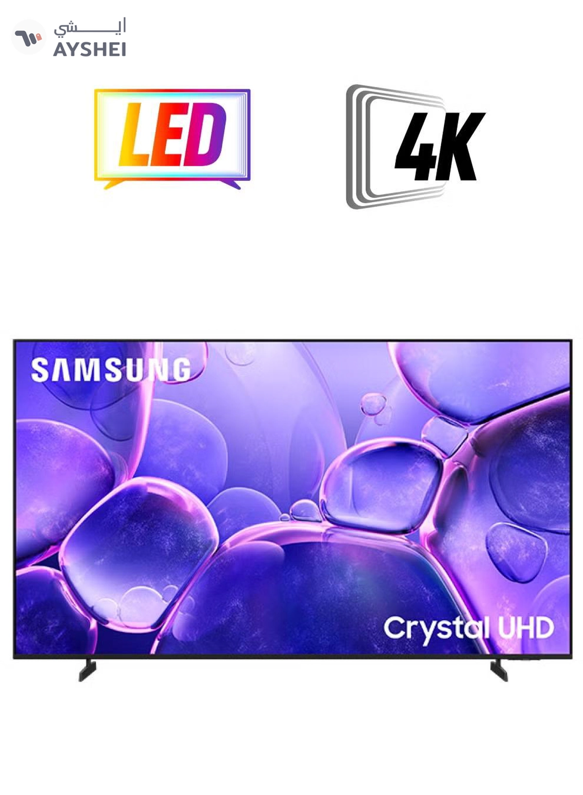 Samsung 55 Inch Crystal UHD TV, U8000F, 4K, Crystal Processor 4K, MetalStream Design, Knox Security, Endless Free Content, Smart TV, UA55U8000FUXZN (2025 - UAE Version) U8000F BLACK-0-0
