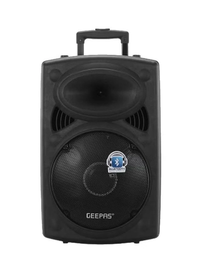 GEEPAS Rechargeable Portable Trolley Speaker System With USB/Bluetooth/SD Card Slots/FM Radio GMS8519 Black-1