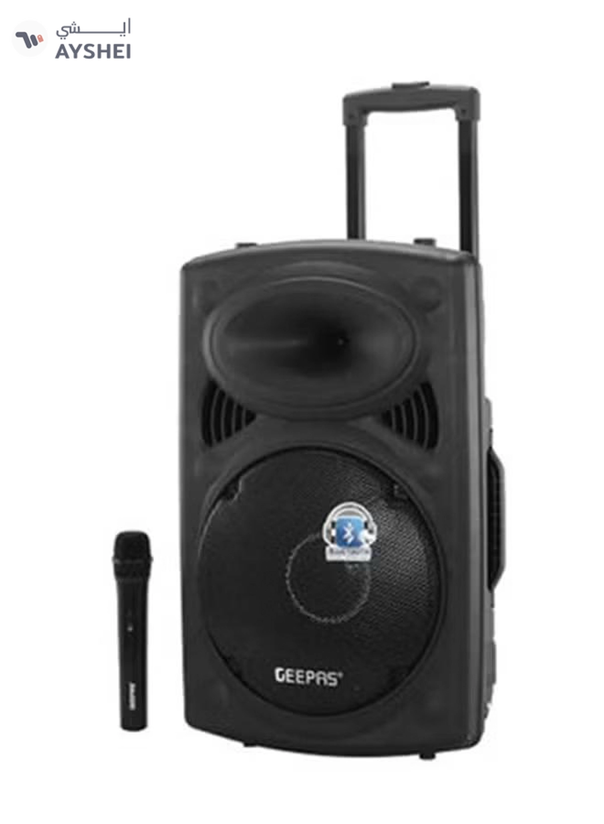 GEEPAS Rechargeable Portable Trolley Speaker System With USB/Bluetooth/SD Card Slots/FM Radio GMS8519 Black-4-4