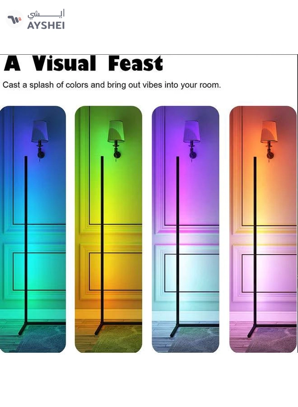 Arabest RGB Smart Corner Floor Lamp Multicolour 1.4meter