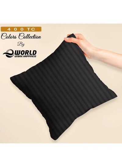 Eworld Set of 4 Cotton Cushions, 400 Thread Count Decorative Striped Farmhouse Lines Cushion -0