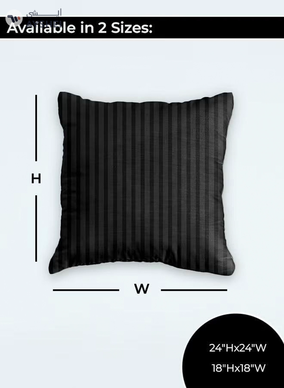 Eworld Set of 4 Cotton Cushions, 400 Thread Count Decorative Striped Farmhouse Lines Cushion -1-1