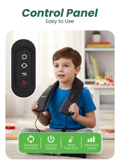 GEEPAS Portable Rechargeable Neck & Shoulder Massager | with 3 Modes, 3 Speeds, 2200mAh Rechargeable Battery, 15-Min Auto Timer & Deep-Kneading Shiatsu Nodes | GM86106 Black-4