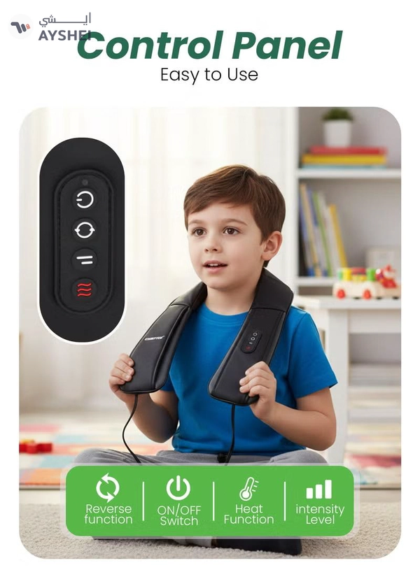 GEEPAS Portable Rechargeable Neck & Shoulder Massager | with 3 Modes, 3 Speeds, 2200mAh Rechargeable Battery, 15-Min Auto Timer & Deep-Kneading Shiatsu Nodes | GM86106 Black