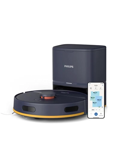 Philips Home Run 2000 Series Vacuum & Mop Robot ,2700 pa Strong Suction Power, Up to 130 min Runtime, Self Charging, Auto-Empty station 2000 W XU2100/10 Navy-0
