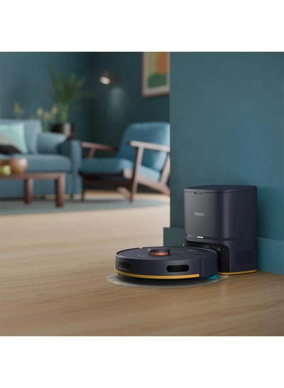 Philips Home Run 2000 Series Vacuum & Mop Robot ,2700 pa Strong Suction Power, Up to 130 min Runtime, Self Charging, Auto-Empty station 2000 W XU2100/10 Navy-1