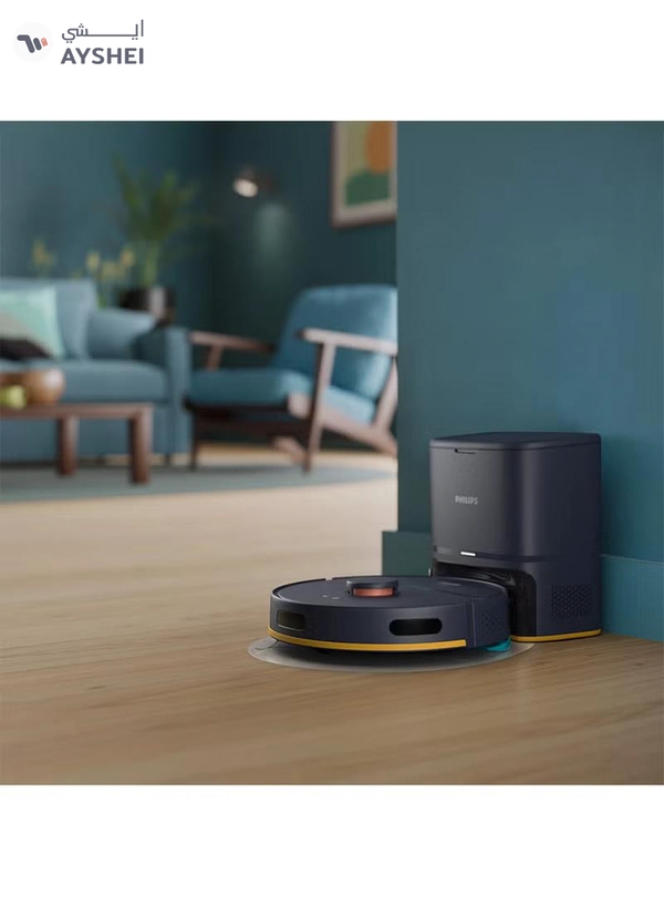 Philips Home Run 2000 Series Vacuum & Mop Robot ,2700 pa Strong Suction Power, Up to 130 min Runtime, Self Charging, Auto-Empty station 2000 W XU2100/10 Navy