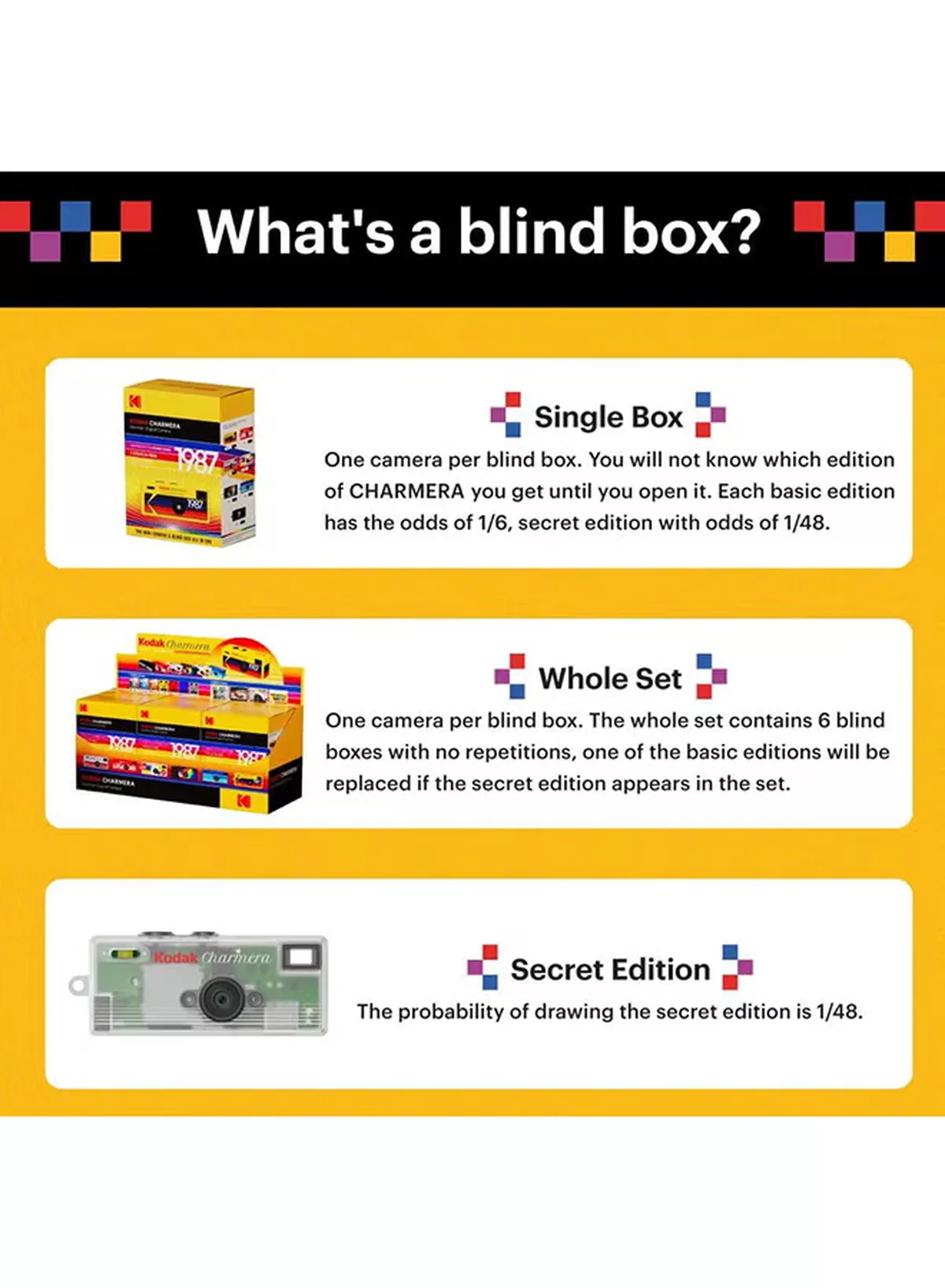 Kodak CHARMERA Keychain Digital Camera Blind Box Single Box (1PC)-1-1