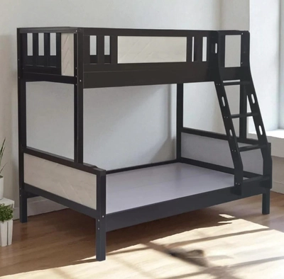 SB Wooden Bunk Bed, 120x190 cms Bottom, 90x190 cms Top, Ready Made-0