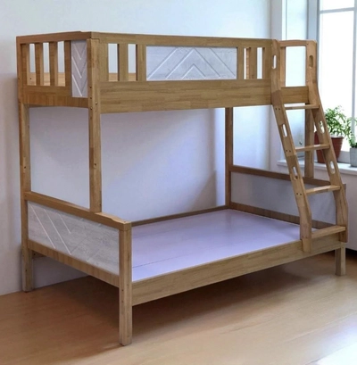 SB Wooden Bunk Bed, 120x190 cms Bottom, 90x190 cms Top, Ready Made-2