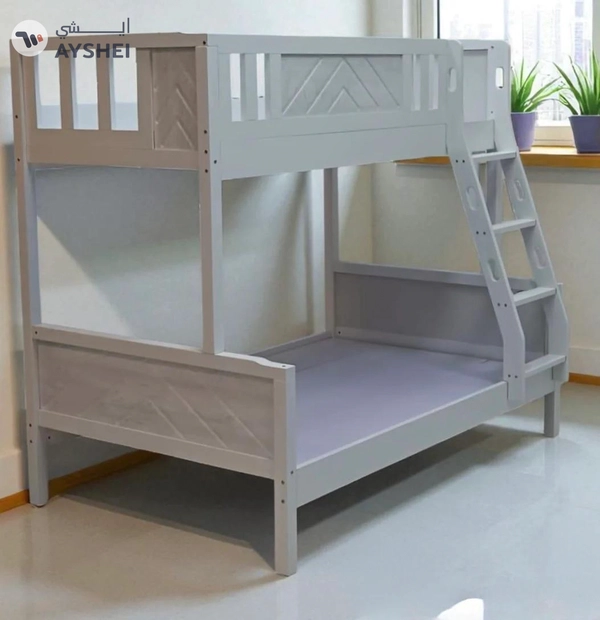 SB Wooden Bunk Bed, 120x190 cms Bottom, 90x190 cms Top, Ready Made