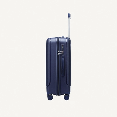 British Traveller 3-Piece Polypropylene Luggage Set | 20”, 24”, 28” Lightweight Suitcases with 360° Spinner Wheels, TSA Lock, Water & Scratch Resistant | Durable Hard Shell Trolley Bags with Telescopic Handle - Blue-2
