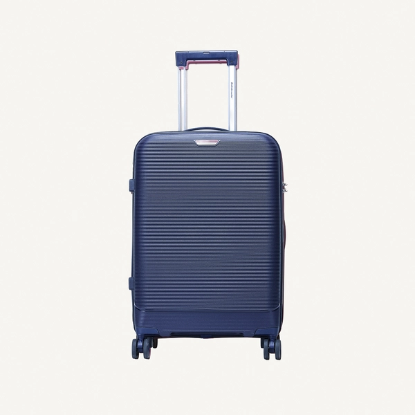 British Traveller 3-Piece Polypropylene Luggage Set | 20”, 24”, 28” Lightweight Suitcases with 360° Spinner Wheels, TSA Lock, Water & Scratch Resistant | Durable Hard Shell Trolley Bags with Telescopic Handle - Blue