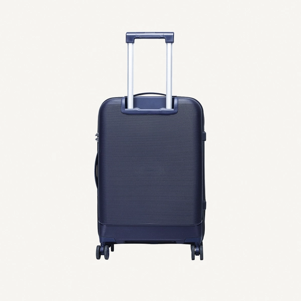 British Traveller 3-Piece Polypropylene Luggage Set | 20”, 24”, 28” Lightweight Suitcases with 360° Spinner Wheels, TSA Lock, Water & Scratch Resistant | Durable Hard Shell Trolley Bags with Telescopic Handle - Blue