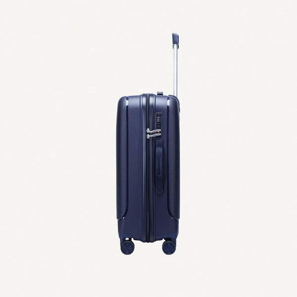 British Traveller 3-Piece Polypropylene Luggage Set | 20”, 24”, 28” Lightweight Suitcases with 360° Spinner Wheels, TSA Lock, Water & Scratch Resistant | Durable Hard Shell Trolley Bags with Telescopic Handle - Blue