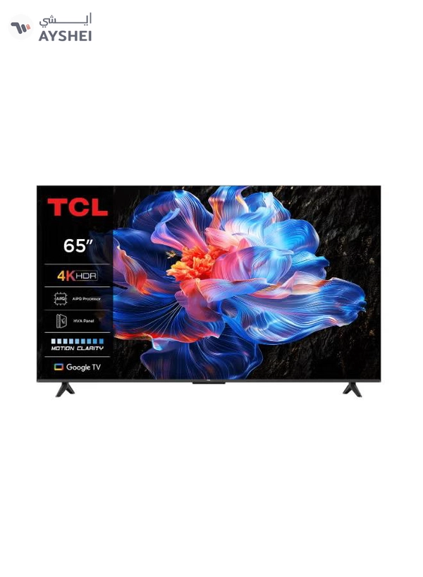 TCL 65 Inch Metallic Bezel-Less HVA Panel 4K HDR LED Google TV 65P6K black