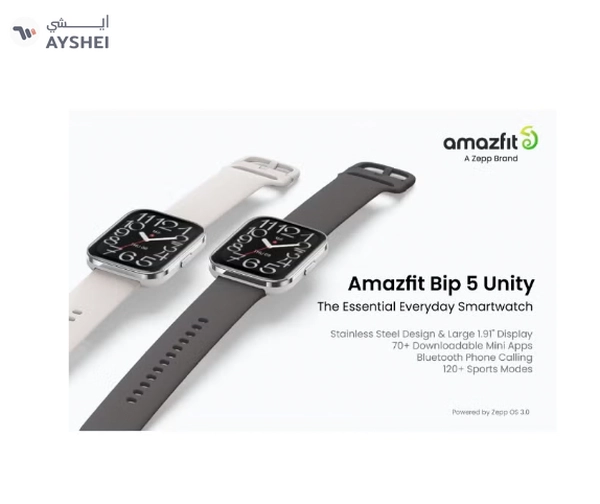 Amazfit 300 mAh Bip 5 Unity Smartwatch - Charcoal