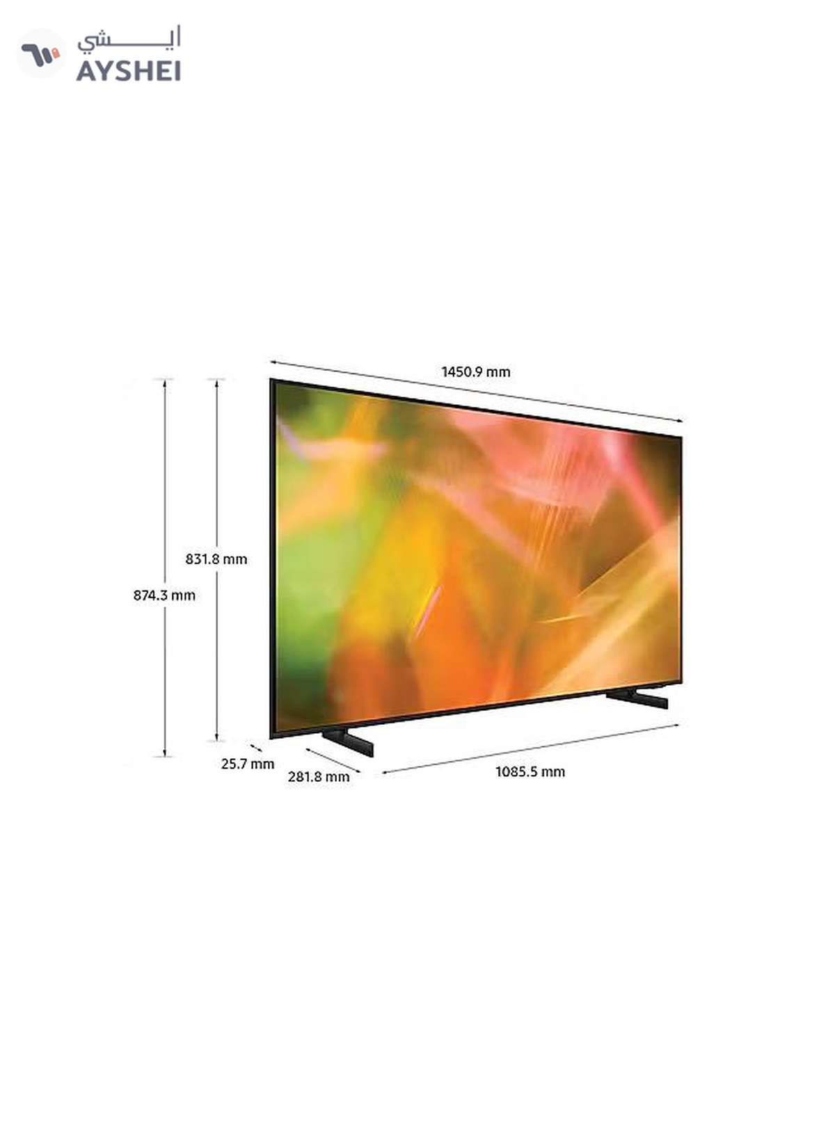 Samsung 65 Inches AU8000 Crystal UHD 4K Flat Smart TV (2021) 65AU8000 Black-5-5