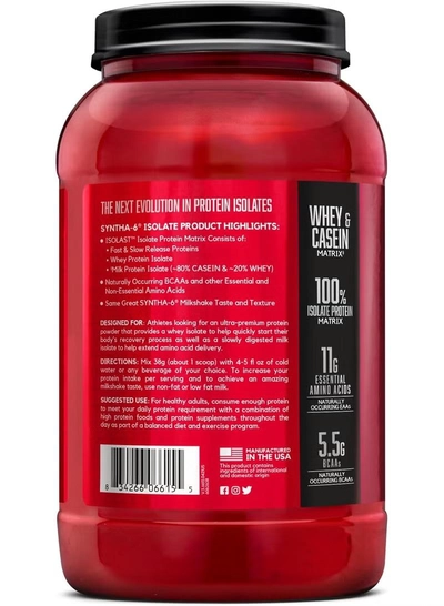 BSN Syntha 6 Isolate, Strawberry Milkshake, 2.01 LB-2