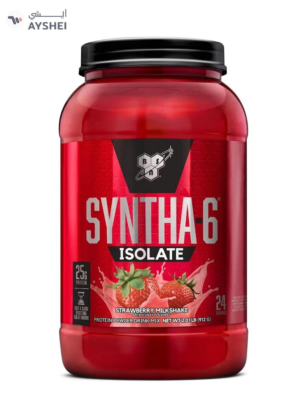 BSN Syntha 6 Isolate, Strawberry Milkshake, 2.01 LB