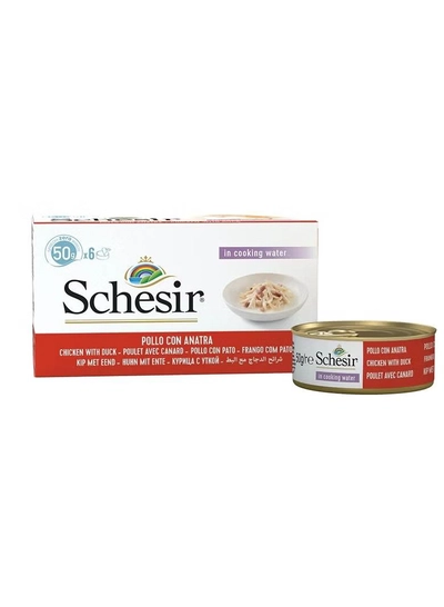  Schesir Cat Multpack Can Wet Food Chicken fillets With Duck 6x50g Weight - 300g-1