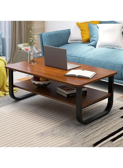 DubaiGallery 2-tier Coffee Table, Indoor Round Sofa Table Living Room Bedroom Hotel Reception Desk Multifunction Accent Table basket table-2