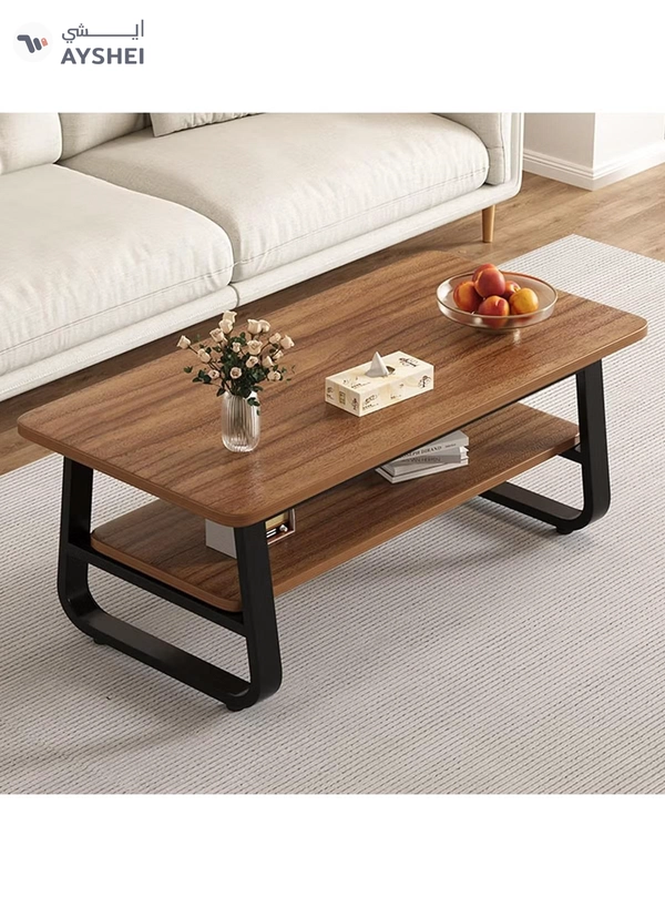 DubaiGallery 2-tier Coffee Table, Indoor Round Sofa Table Living Room Bedroom Hotel Reception Desk Multifunction Accent Table basket table