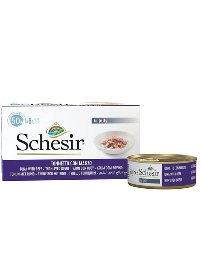 Schesir Cat Multipack Can Tuna with Beef-6x50g [Weight - 6x50g]-6