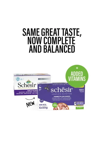 Schesir Cat Multipack Can Tuna with Beef-6x50g [Weight - 6x50g]-2