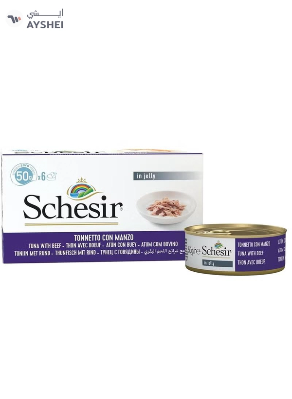 Schesir Cat Multipack Can Tuna with Beef-6x50g [Weight - 6x50g]