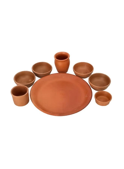 Olsenmark Traditional Cookware Dinner Set, 8 Piece Dinnerware, OMCP6027 ,100% Eco-Friendly ,Beneficial And Health, Clay Pot-2
