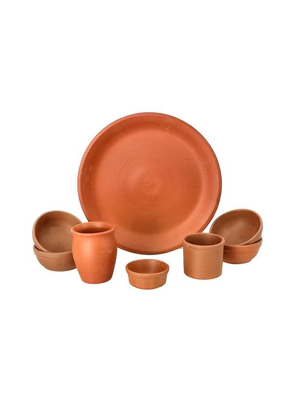 Olsenmark Traditional Cookware Dinner Set, 8 Piece Dinnerware, OMCP6027 ,100% Eco-Friendly ,Beneficial And Health, Clay Pot